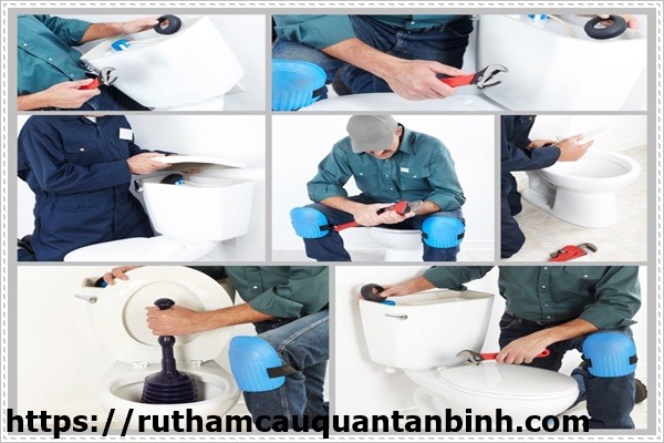 th&ocirc;ng tắc bồn cầu bị tắc nghẹt do băng vệ sinh nhanh với dịch vụ