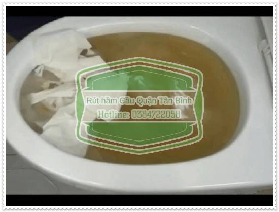 Giấy vệ sinh bị nghẹt đầy bồn cầu kh&ocirc;ng tho&aacute;t nước